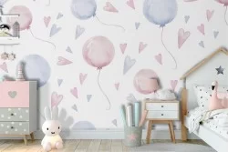 Carta da Parati palloncini a pois decorazione bambini.