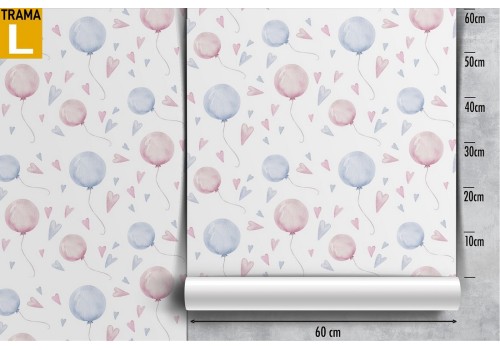 Polka dot balloons wallpaper children's decoration. 2