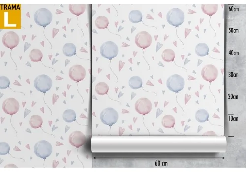Polka dot balloons wallpaper children's decoration. 2