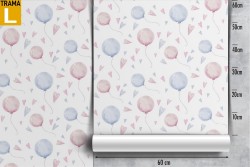 Polka dot balloons wallpaper children's decoration.
