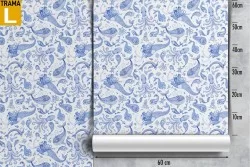 Mermaid and marine animals nature pattern wallpaper.