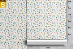 Children's Wallpaper Flora and Fauna Animals Decorations and Flower Patterns