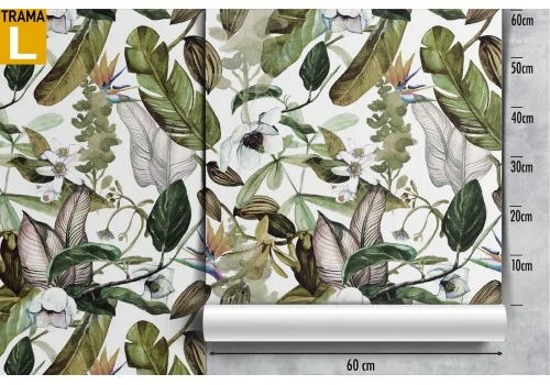 Carta da Parati foglie stilizzate natura astratta pattern. 2