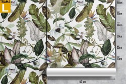 Carta da Parati foglie stilizzate natura astratta pattern.