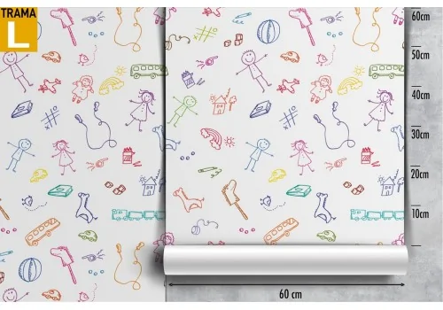 Wallpaper stylized children characters pattern. 2