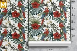 Wallpaper Animals Flowers Tropical Leaves