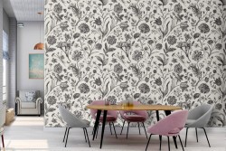 Carta da Parati fiori astratti natura anni '50.