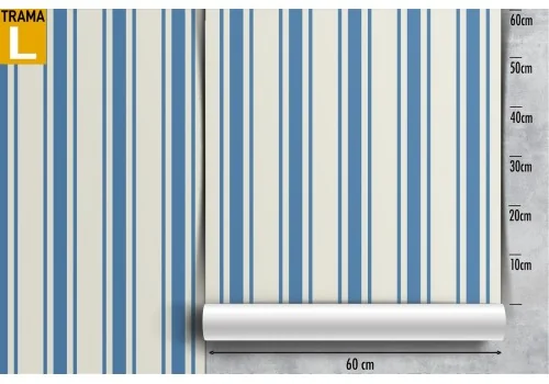 Classic pattern white and blue striped wallpaper. 2