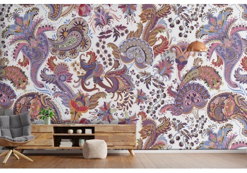 Abstract flowers nature vintage pattern wallpaper.