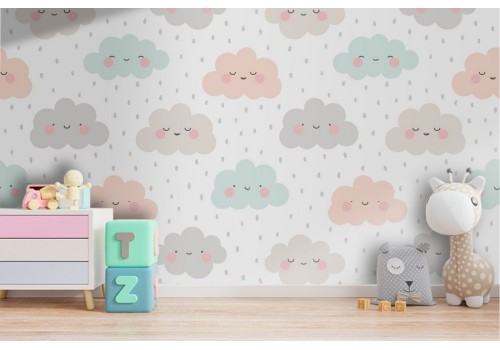 Cloud wallpaper children's decoration.