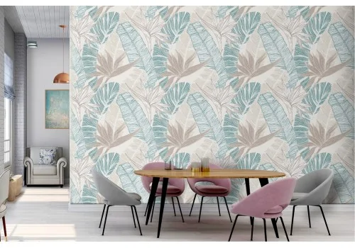 Wallpaper stylized leaves nature minimal decoration.