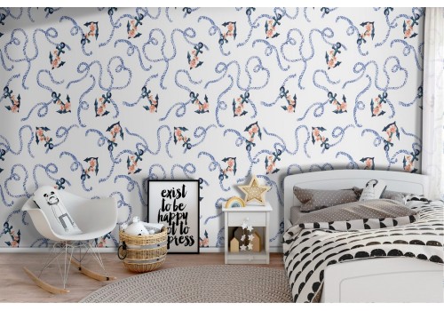 Children's wallpaper decoration anchors.