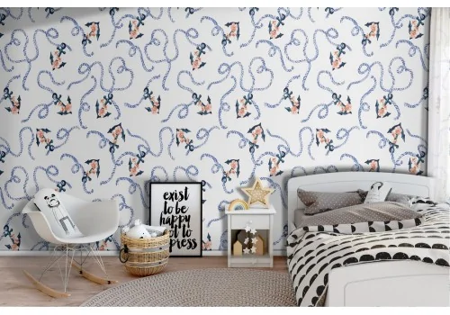 Children's wallpaper decoration anchors.