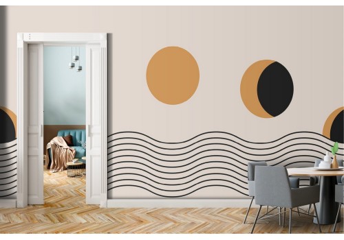 Wallpaper illustration stylized moon phases