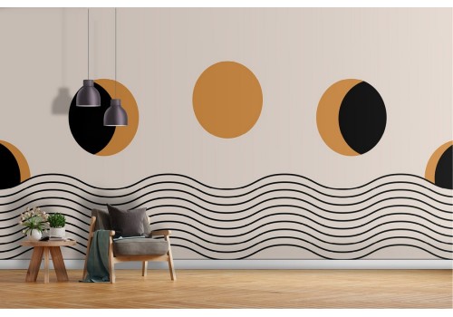 Wallpaper illustration stylized moon phases 2