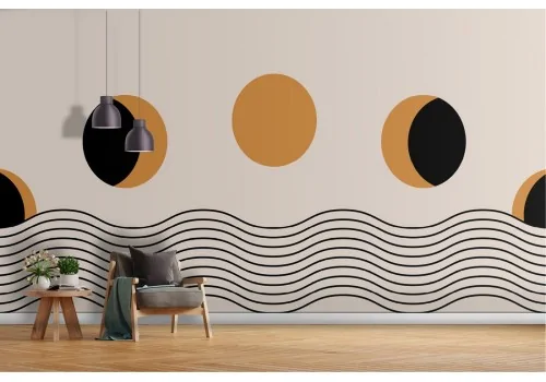 Wallpaper illustration stylized moon phases 2