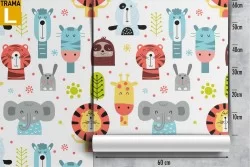 Exotic animals wallpaper nature decoration for children.