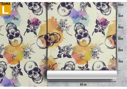 Wallpaper skulls and roses modern pattern. 2