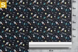 Children's Wallpaper Decorations and Patterns Rockets Airplanes Hot Air Balloons Space and Planets