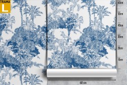 Carta da Parati foresta tropicale stilizzata natura pattern.