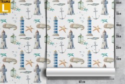 Children's marine decorations wallpaper pattern.