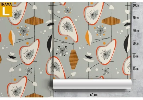 Carta da Parati foglie astratte futuristiche natura pattern. 2