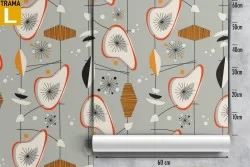 Wallpaper abstract futuristic leaves nature pattern.