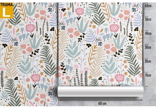 Floral and leaf nature wallpaper for children's decoration. 2