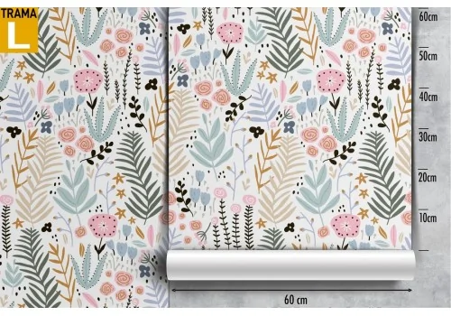 Floral and leaf nature wallpaper for children's decoration. 2