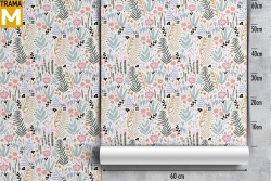 Carta da Parati Decorazioni e Pattern Fiori Foglie