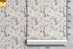 Carta da Parati Decorazioni e Pattern Fiori Foglie