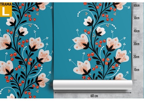 Carta da Parati corona di fiori decorazione natura. 2