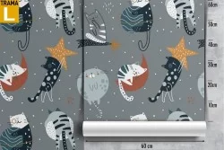 Carta da Parati stelle e pianeti decorazione bambini.