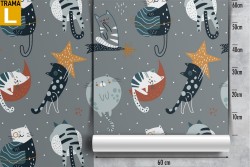 Wallpaper stars and planets children's decoration.