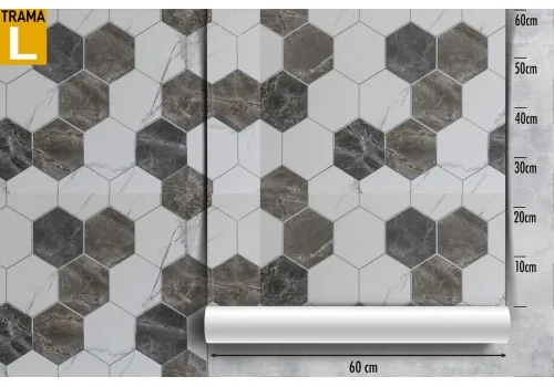 Wallpaper with geometric hexagon tile surface. 2