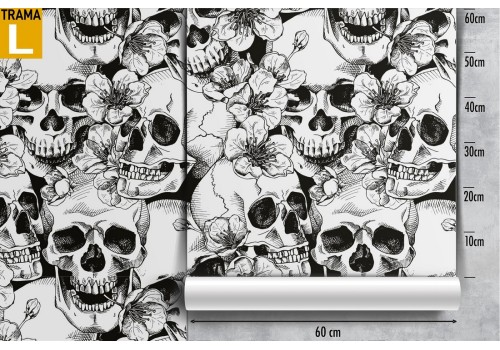 Wallpaper decoration dark skulls pattern. 2