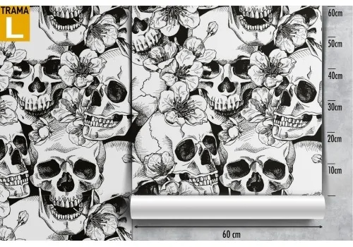 Wallpaper decoration dark skulls pattern. 2