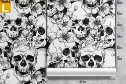 Wallpaper decoration dark skulls pattern.