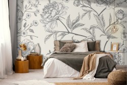 Refined flowers wallpaper nature decoration.