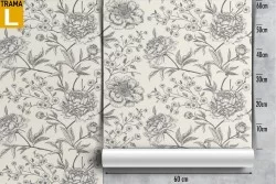 Carta da Parati fiori raffinati natura decorazione.