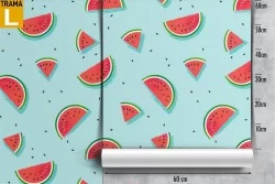 Carta da Parati angurie frutta a pois decorazione bambini.