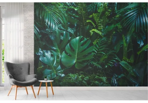 Carta da Parati natura foglie foresta tropicale 2
