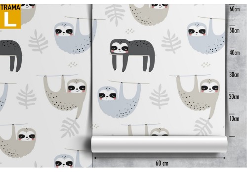 Sloth animal wallpaper children's decoration. 2