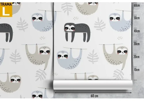 Sloth animal wallpaper children's decoration. 2