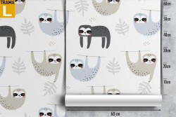 Sloth animal wallpaper children's decoration.