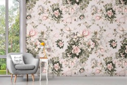 Carta da Parati decorazione rose fiori rosa natura pattern.