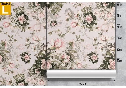 Carta da Parati decorazione rose fiori rosa natura pattern. 2