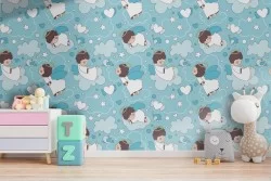 Wallpaper decoration baby angels.