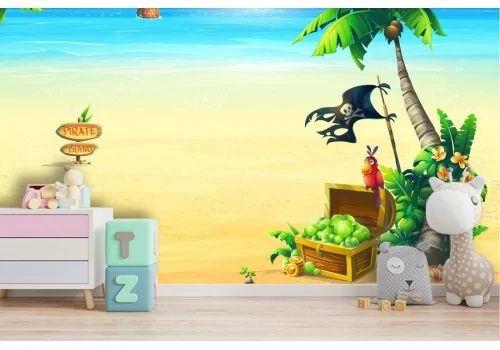 Children's wallpaper treasure island pirates 2