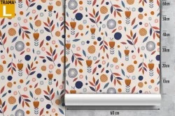 Carta da Parati foglie stilizzate natura autunno pattern.